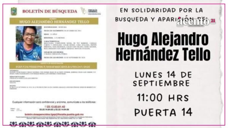 Convocan a protesta para urgir la localización de estudiante de la BUAP desaparecido