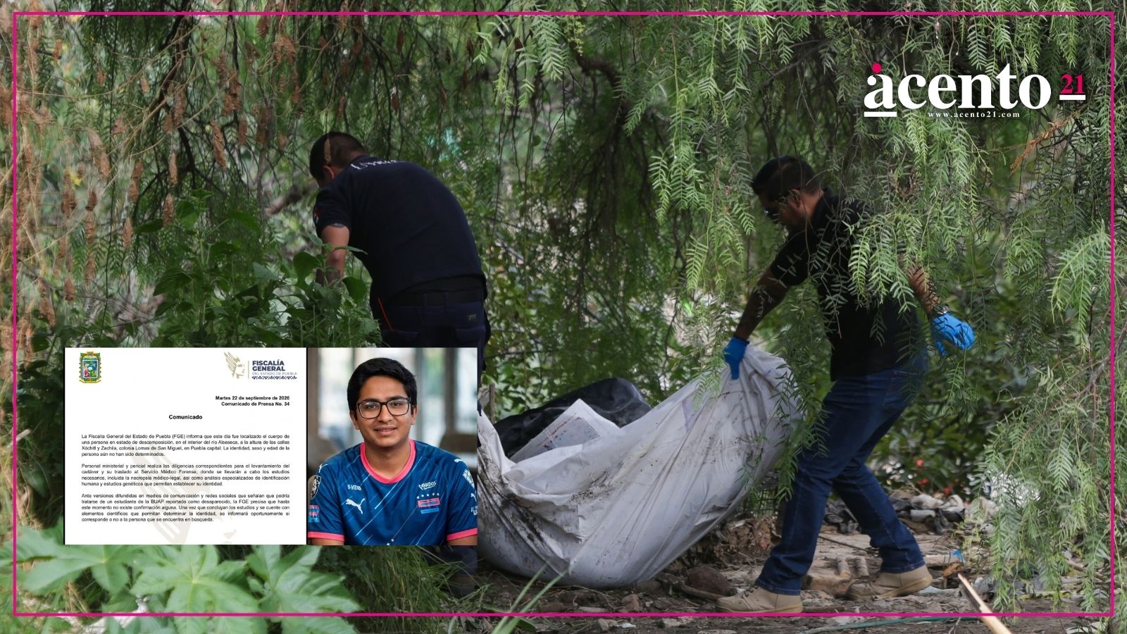 Localizan cadáver en el río Alseseca; investigan si corresponde a estudiante desaparecido