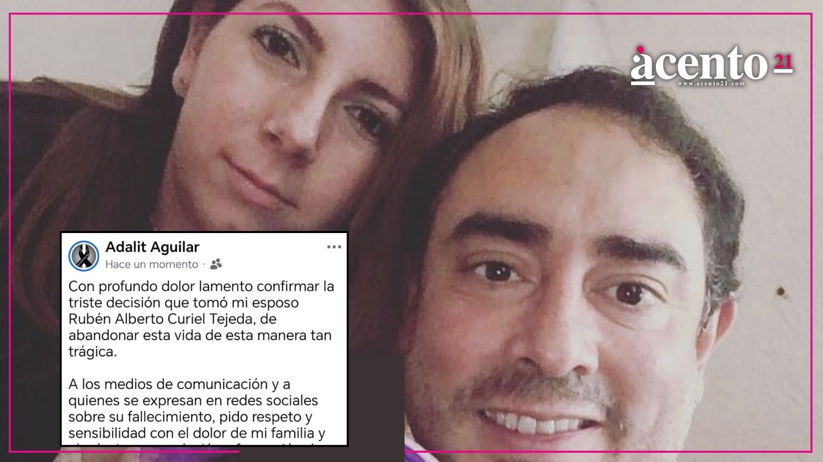 Rubén Curiel quien se habría quitado la vida en el CIS de Puebla; su esposa pide frenar especulaciones