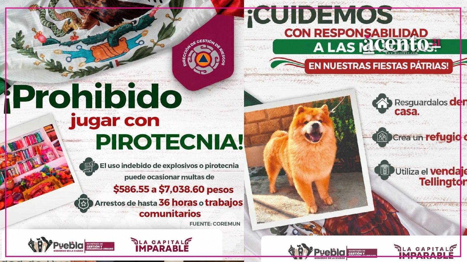 Gobierno de Pepe Chedraui refuerza medidas preventivas durante las Fiestas Patrias; exhorta a evitar el uso de pirotecnia