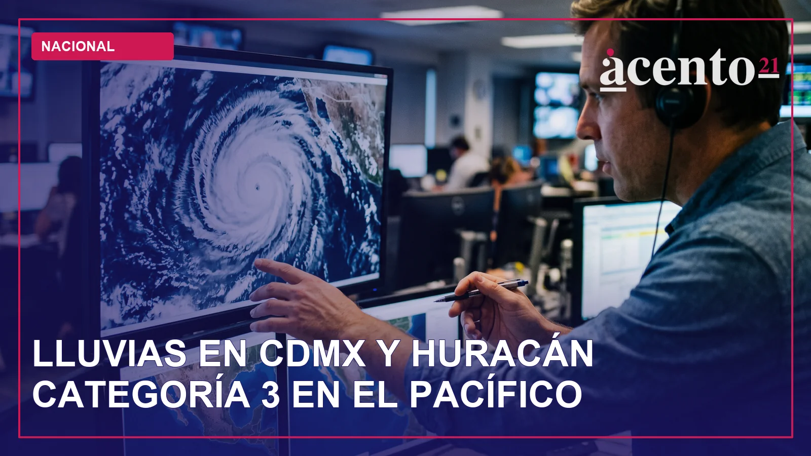 Imagen satelital de una formación ciclónica sobre el océano.
