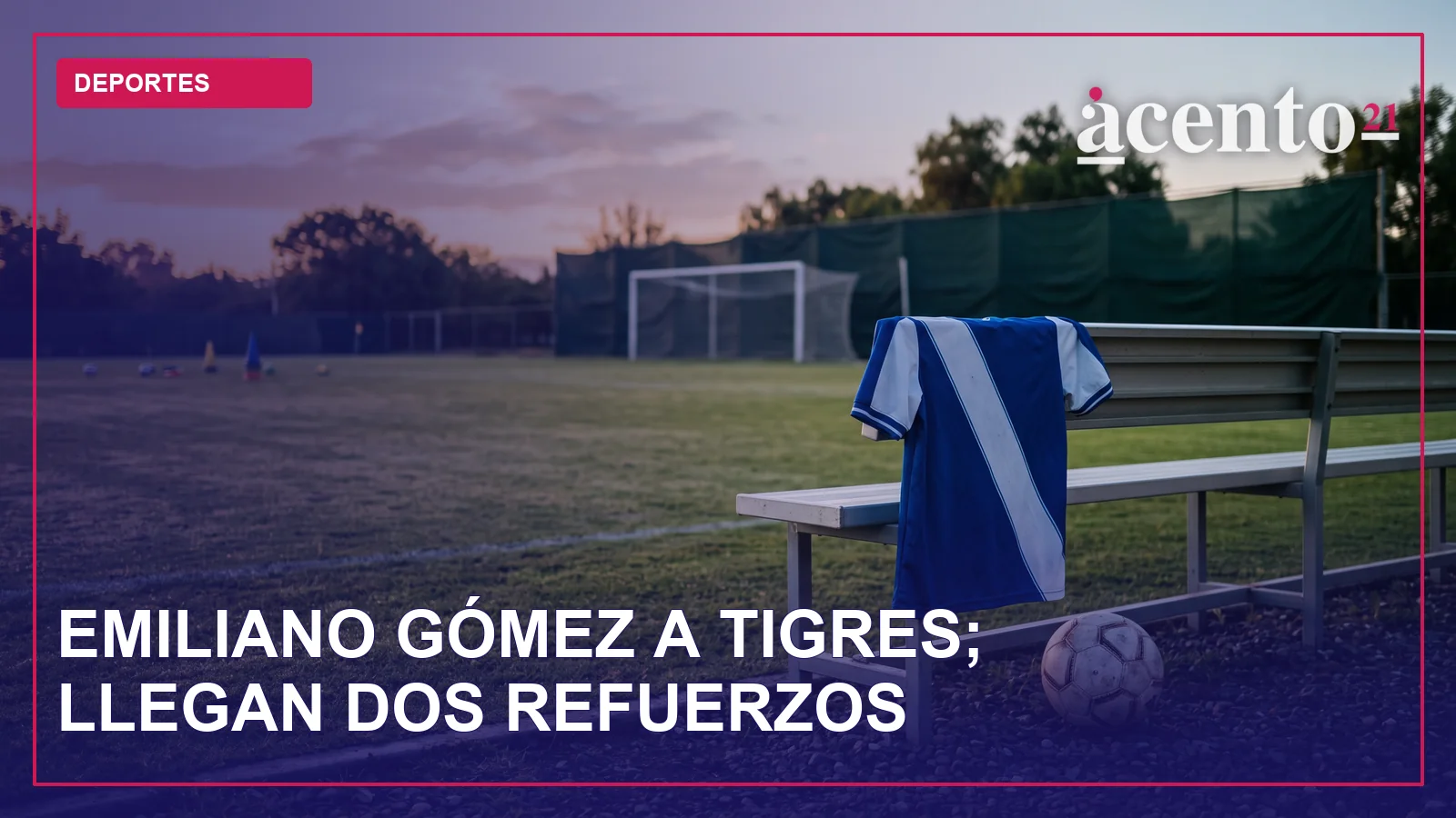 Un balón de fútbol en un estadio vacío, simbolizando un traspaso de jugadores.