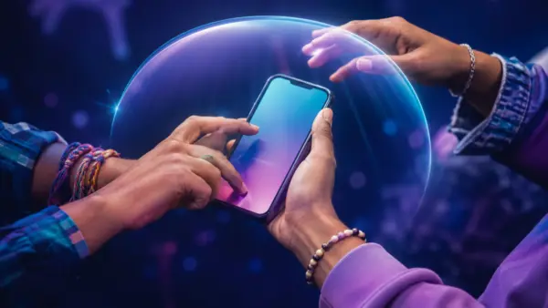 Ilustración conceptual de protección y seguridad en un teléfono móvil