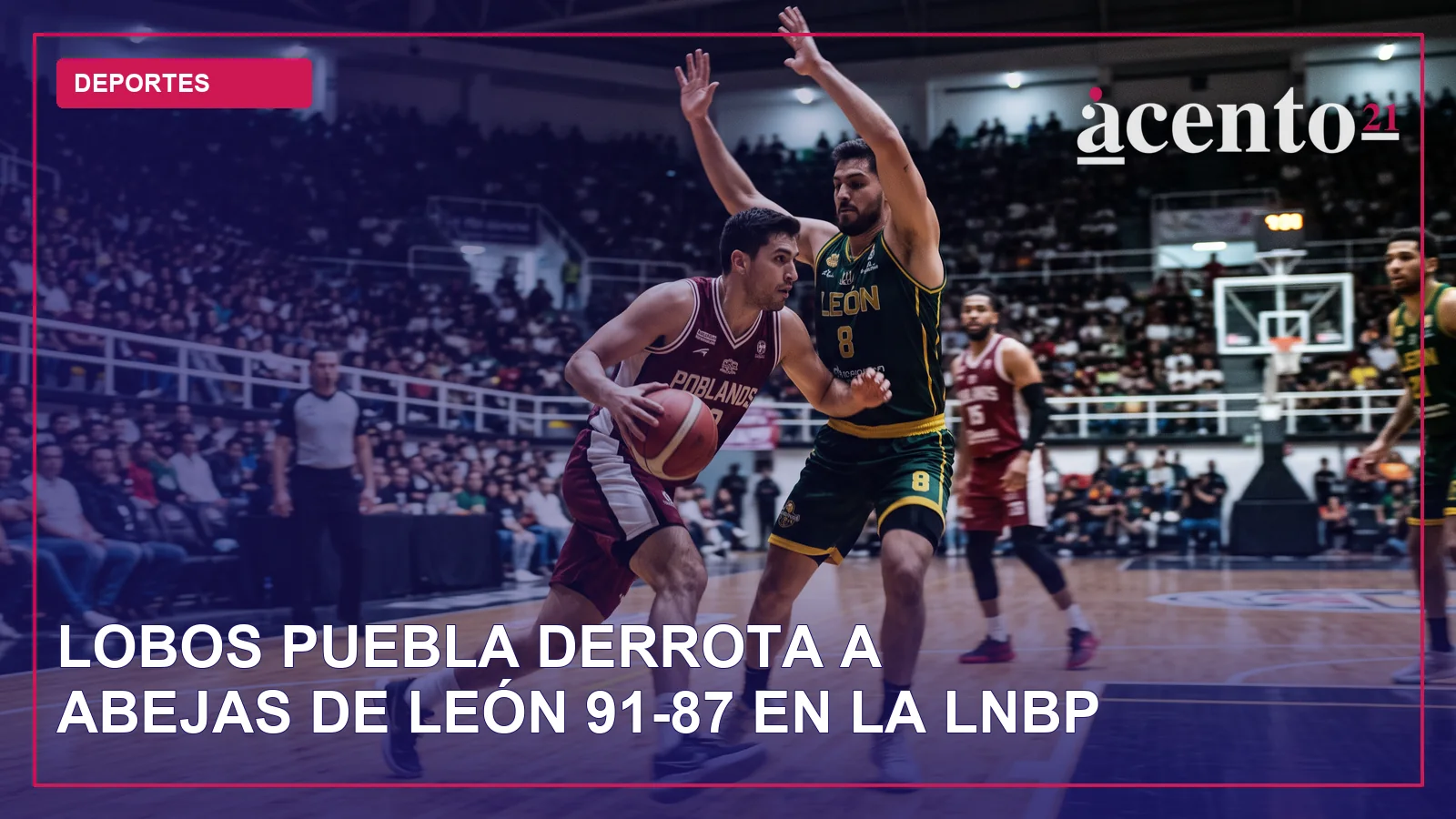 Una cancha de baloncesto con un balón en el centro, simbolizando un partido.