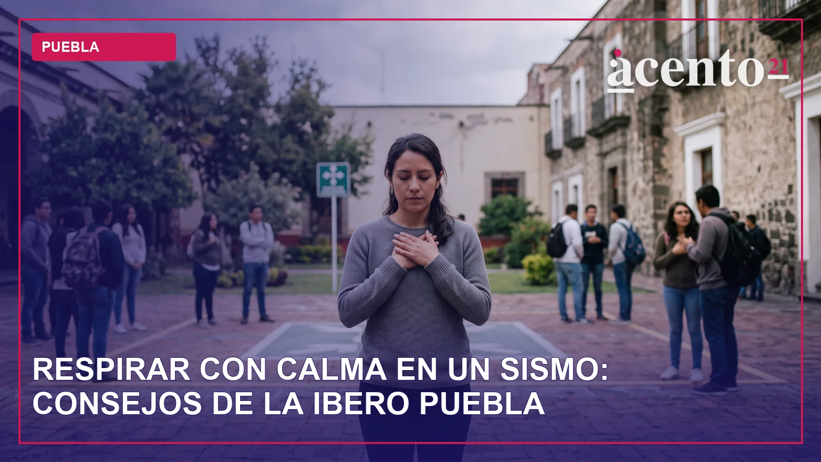 Una persona practicando una técnica de respiración profunda, con los ojos cerrados y una expresión serena.