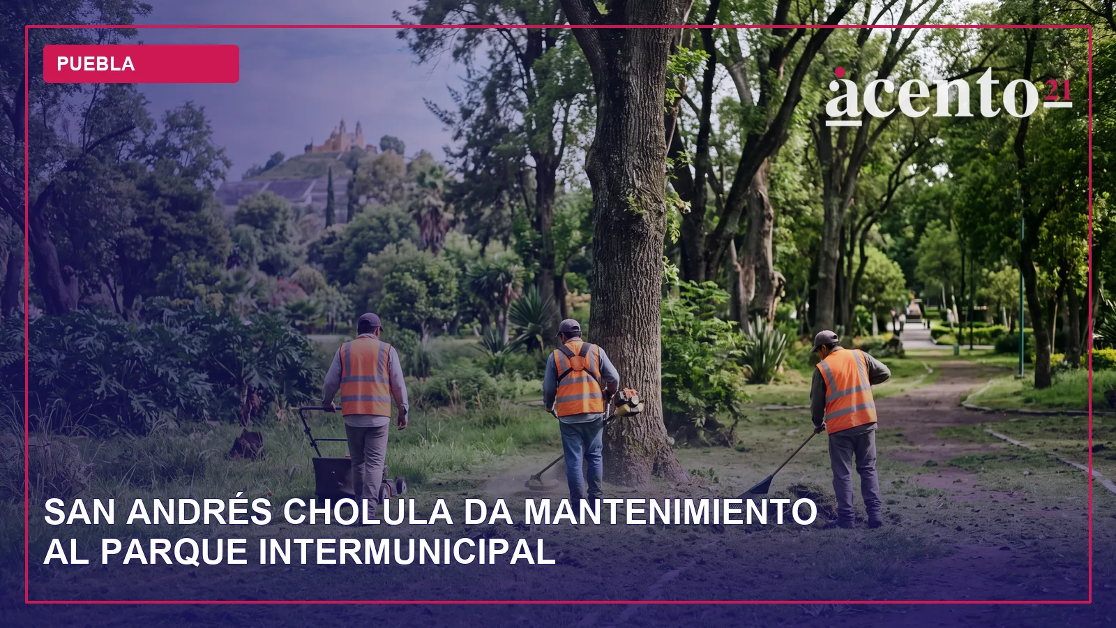 Vista aérea de un parque con áreas verdes y senderos, sin personas visibles.