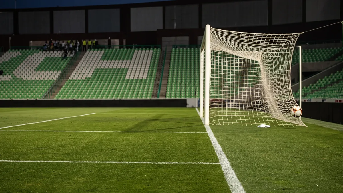 Santos Laguna suma 3 victorias y llega a 10 puntos en Liga MX Un balón de fútbol en un campo de juego iluminado por luces de estadio.