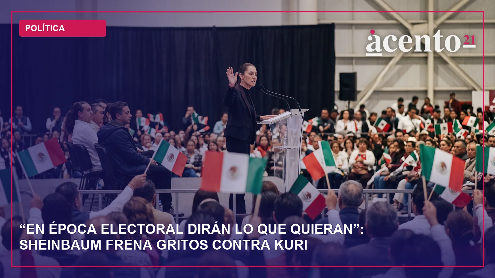 La presidenta Claudia Sheinbaum habla ante asistentes en el Querétaro Centro de Congresos.