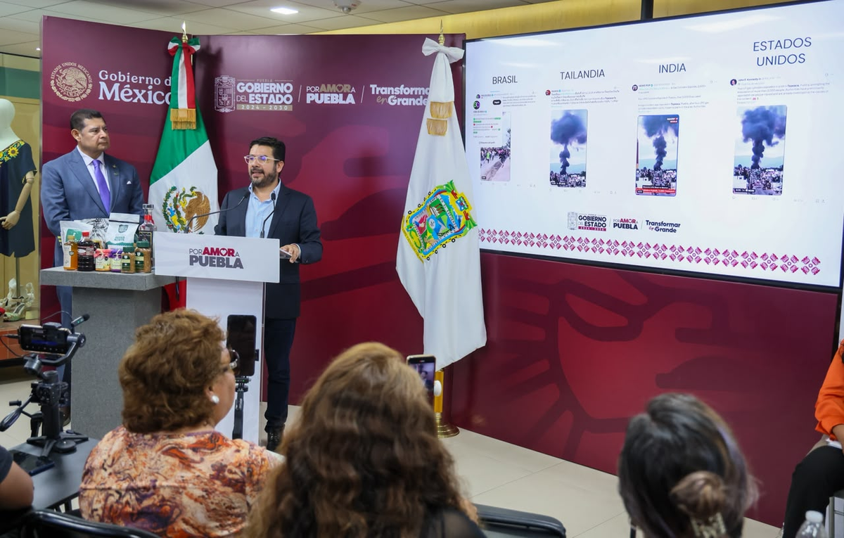 Armenta aborda la desinformación sobre explosión de pipas en Tepeaca