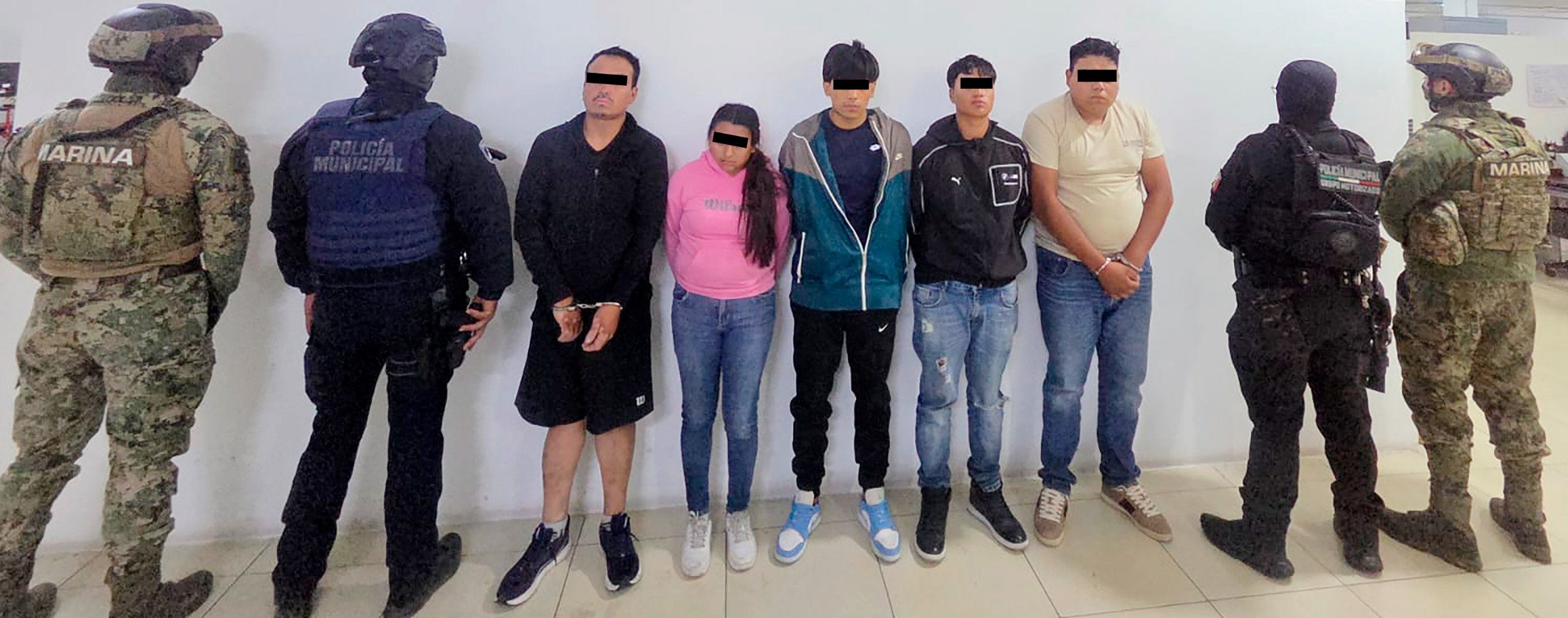 Policía de Texmelucan y Marina detienen a seis personas en operativo interinstitucional