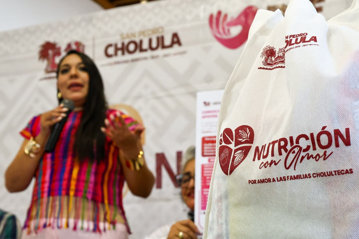 Tonantzin Fernández anuncia programa alimentario para apoyar a mil familias de Cholula