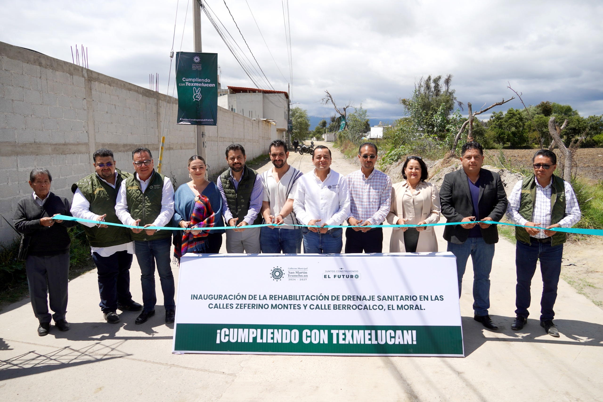 Texmelucan rehabilita red de drenaje sanitario en El Moral