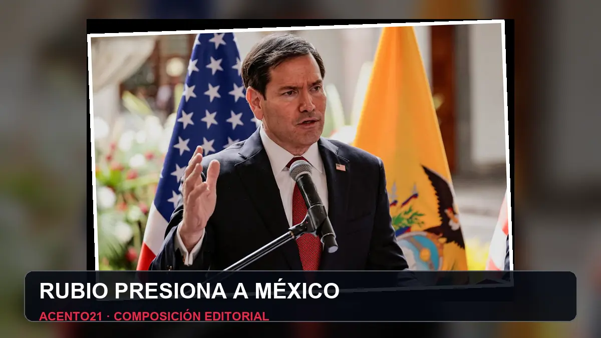 Marco Rubio durante una conferencia de prensa en Ecuador