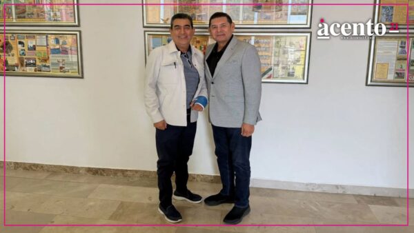 Alejandro Armenta se reúne con Sergio Salomón para fortalecer atención migratoria en Puebla