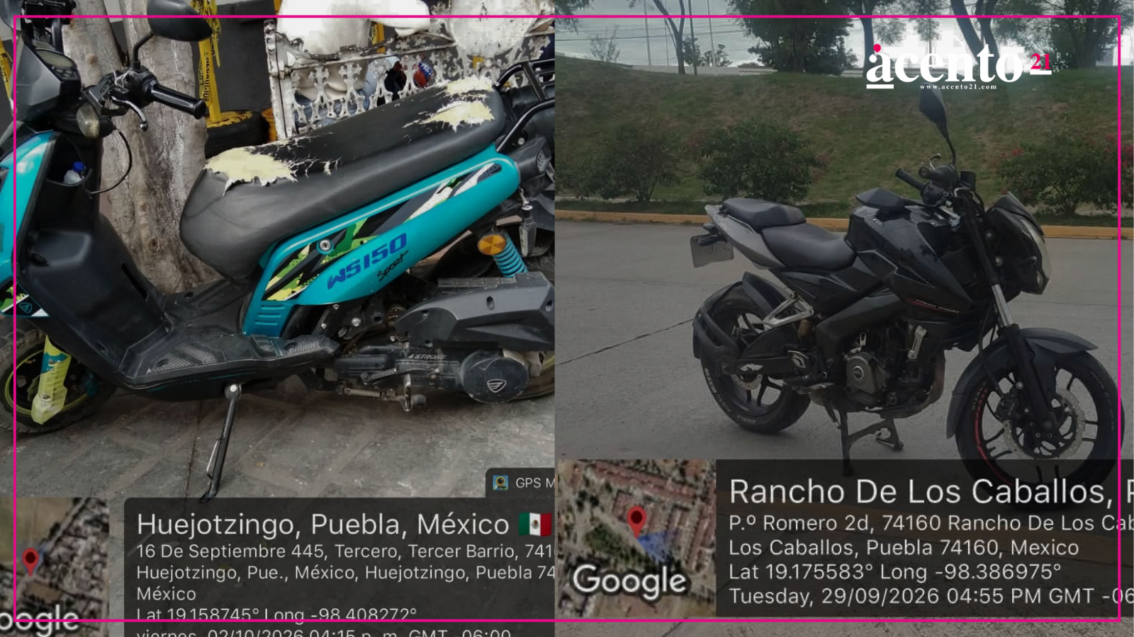Roberto Solís anuncia recuperación de dos motocicletas robadas en Huejotzingo