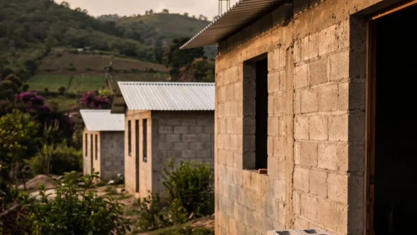 Estudiantes de la Anáhuac Puebla construyendo una vivienda en una comunidad rural