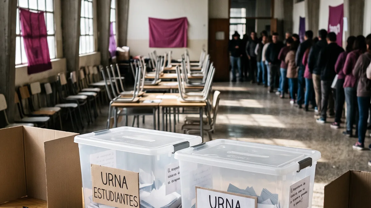 Más de 35 mil universitarios eligen rector en la UAQ Urna electoral y boletas en una mesa de votación en la Universidad Autónoma de Querétaro
