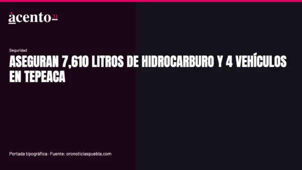 Vehículos y contenedores de hidrocarburo asegurados en Tepeaca, Puebla