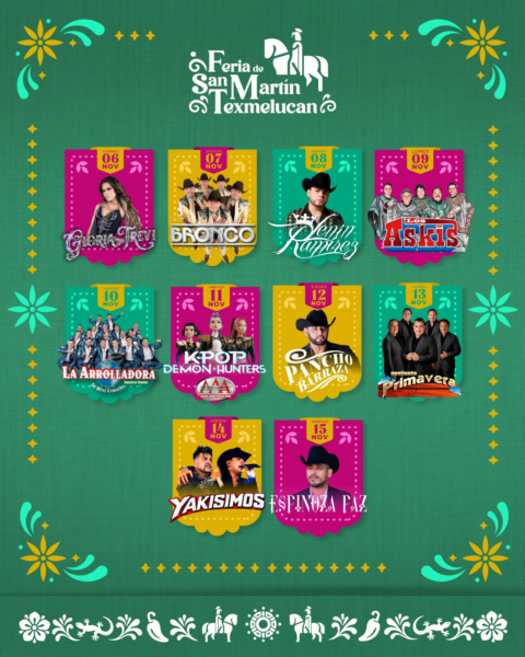 Texmelucan anuncia Feria 2026 con Gloria Trevi, Bronco, La Arrolladora y Espinoza Paz