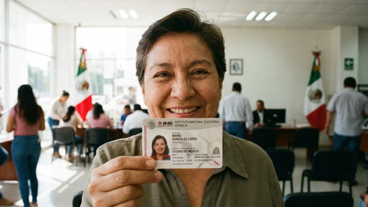 INE adjudica 94.1 millones de credenciales a Cosmocolor Representación gráfica de una credencial para votar del INE con el logo de Cosmocolor
